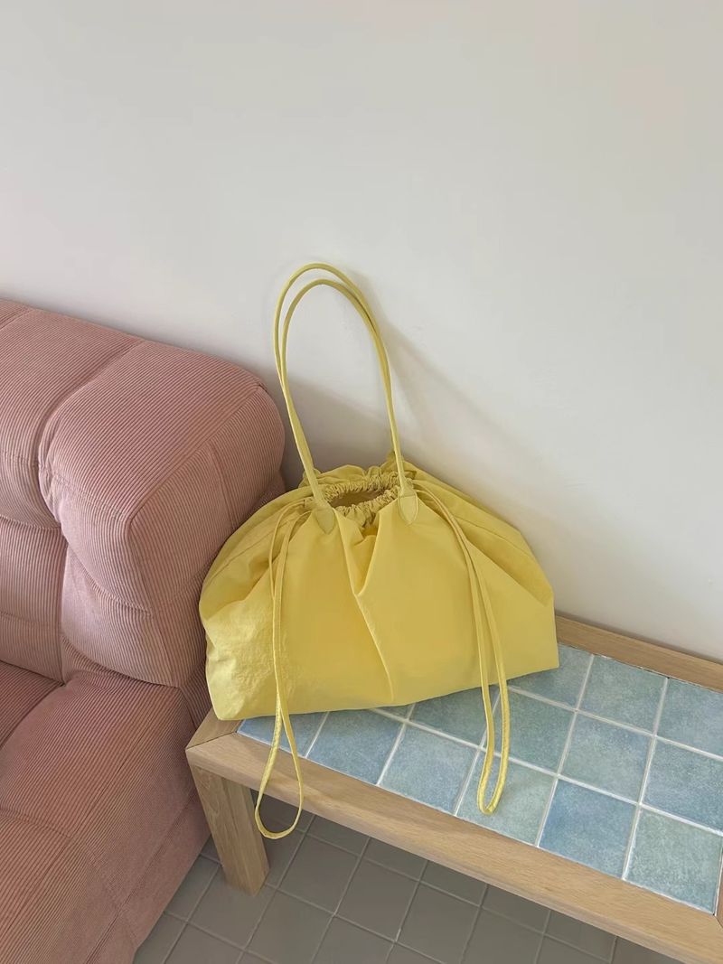 Borsa a tracolla da donna in tessuto lavato coreano, di grande capacità, con tasca con coulisse, nuova moda primavera estate 2025, versatile_voghion.com