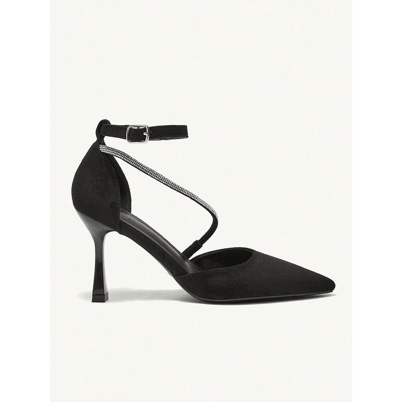 Sandali con tacco alto da donna, tacchi alti di grandi dimensioni, nuovi sandali Baotou da donna, scarpe singole con tacco sottile e punta a punta, catena di strass_voghion.com