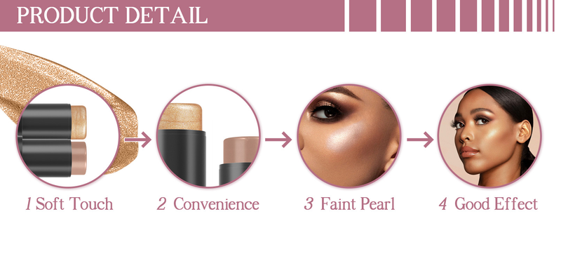 Qic Qi Ni Color Highlight Contour Brightening Shadow Stick Trójwymiarowa baza pod makijaż Eye Silkworm Pen Blush Stick Makeup_voghion.com