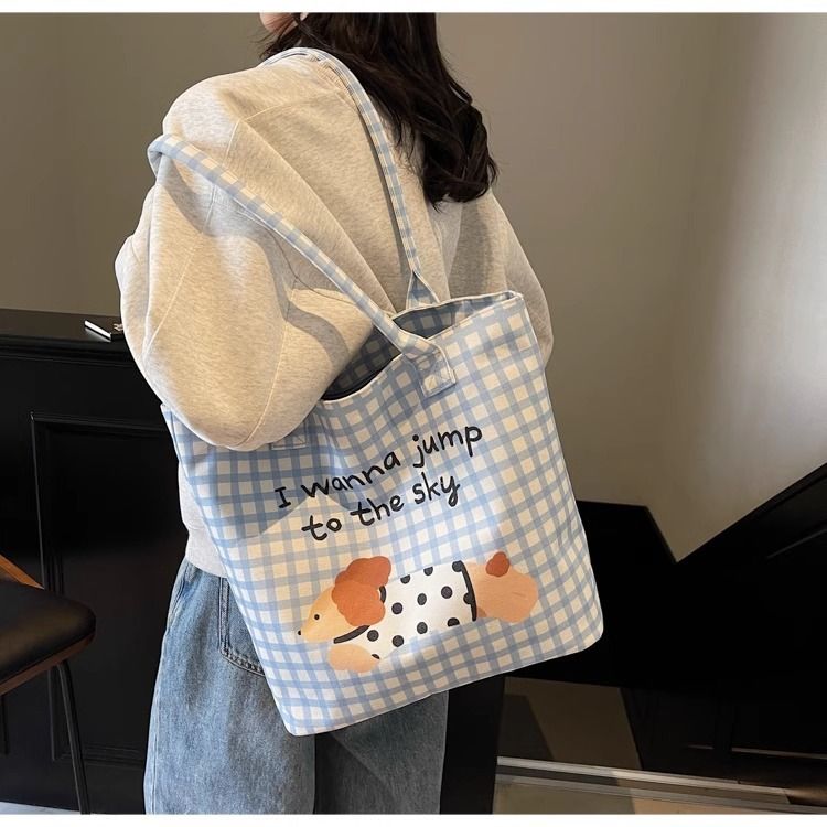 2025 Women's Fashionable Cartoon Large Capacity Canvas Tote_voghion.com