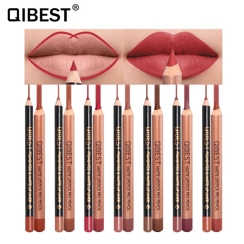 QIBEST Lipliner Kombinatioun Kostüm Matte Lipstick Pen waasserdicht Lip Marker 15 Faarwen_voghion.com