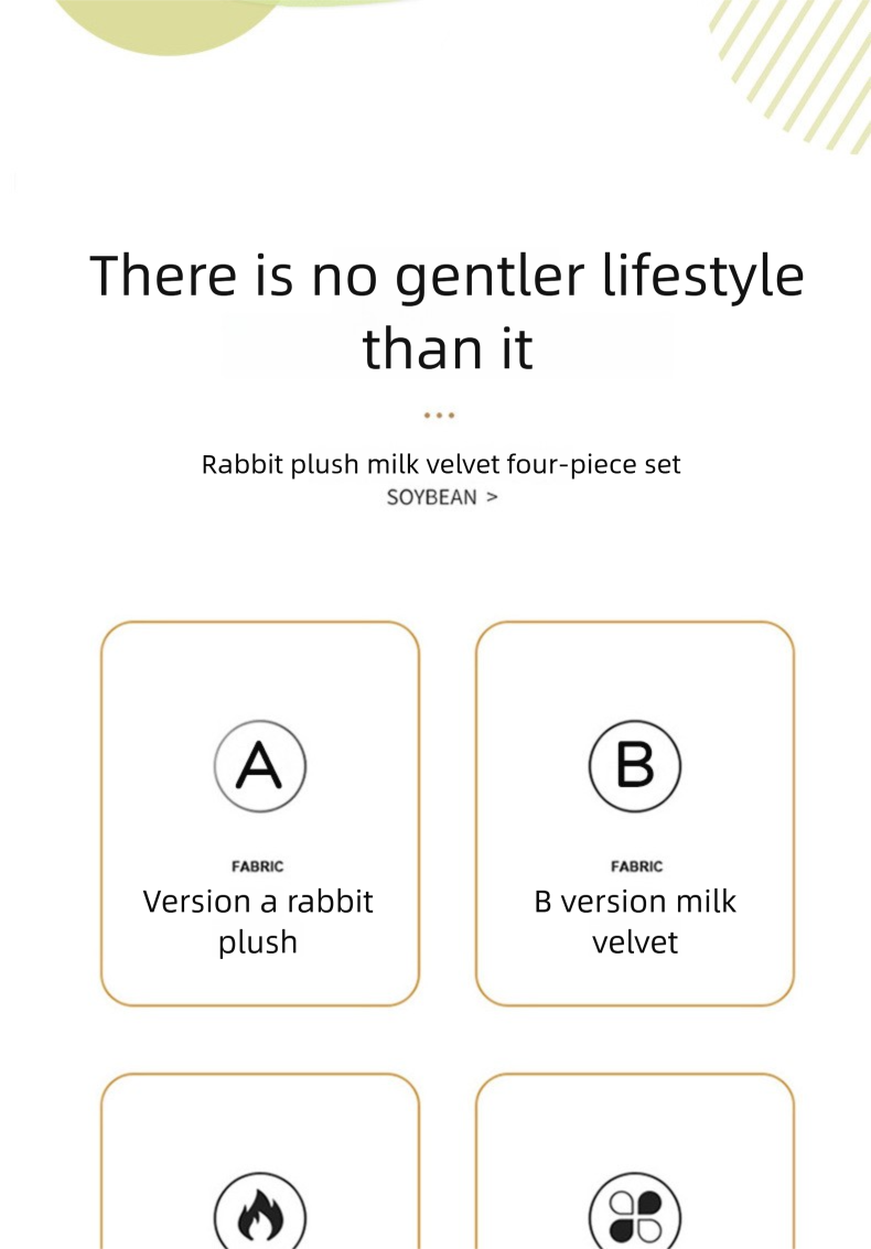 Solid Color Rabbit Fur Four-Piece Set Autumn Winter Thickened Warm Milk Velvet Bed Sheet Duvet Cover Light Luxury_voghion.com