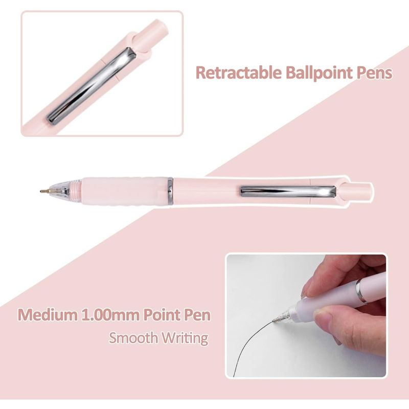 Ball Point Pen Black Ink Ballpoint Pens With Super Soft Grip Medium Point 1.0mm Office Pens 6 Pack_voghion.com