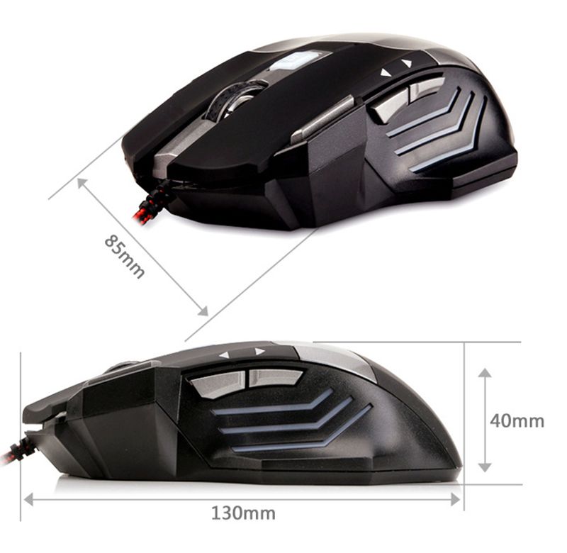 Mouse profissional com fio para jogos, 7 botões, 5500 DPI, LED, óptico, USB, mouse para computador, mouse, cabo, mouse, alta qualidade_voghion.com