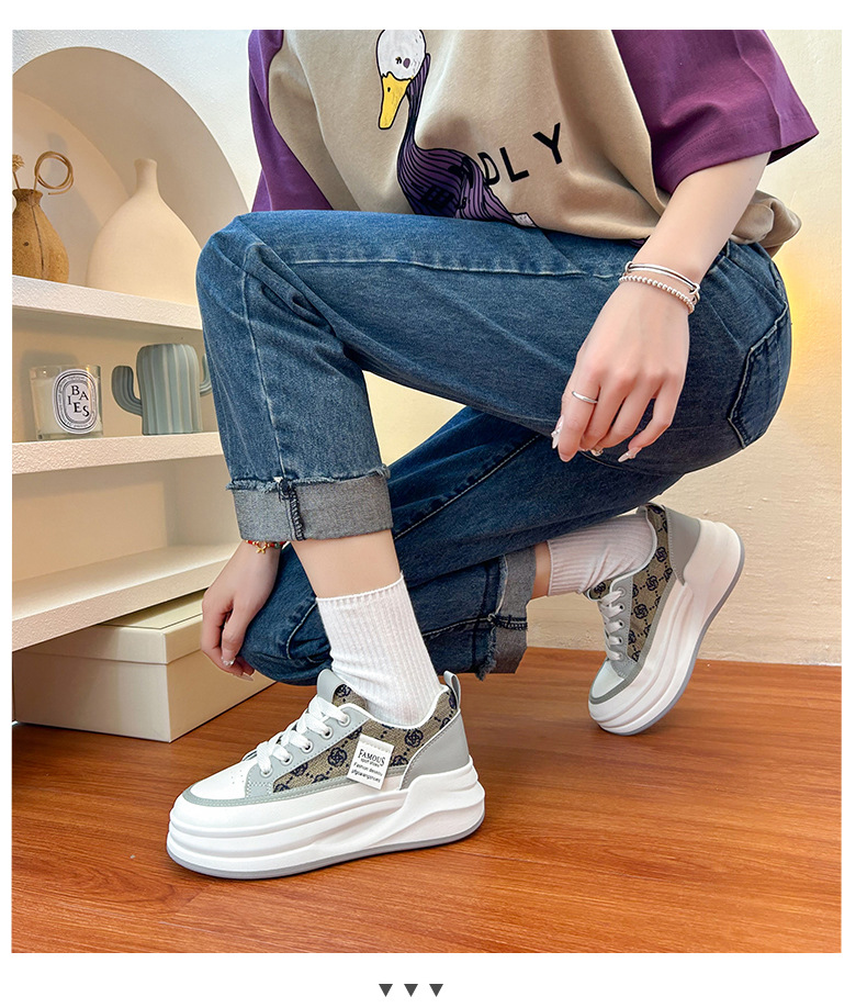 Ins koreansk version nye farsko til kvinder 2025 forår studerende løbesport tyk sål højdeøgende fritid_voghion.com