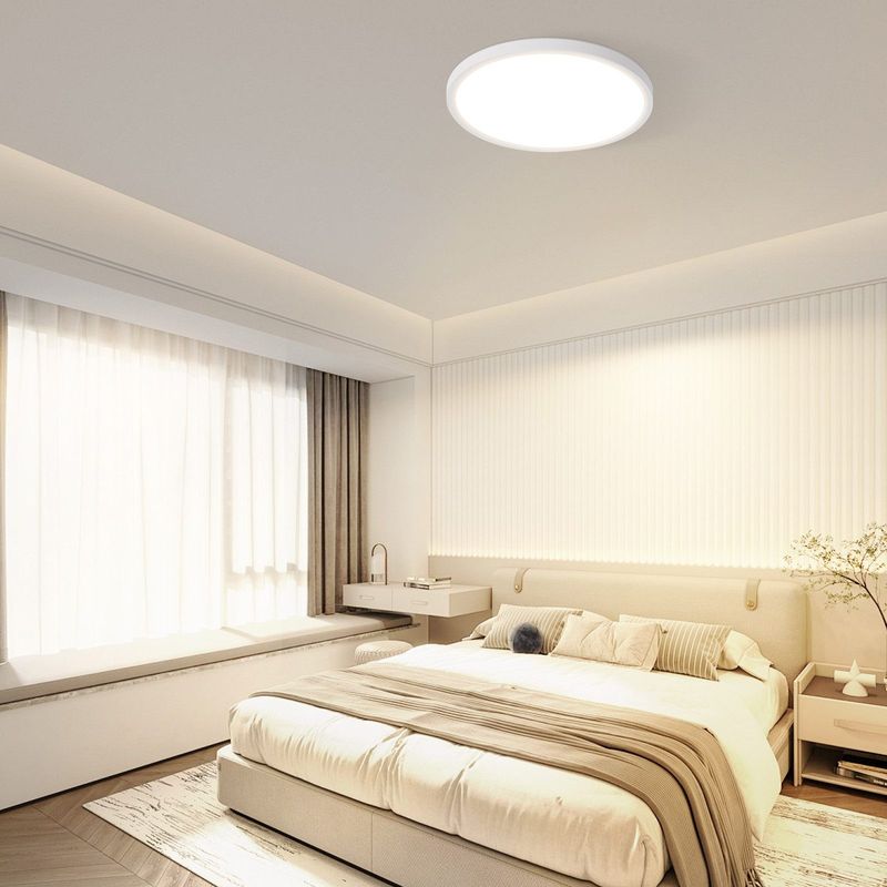 Glitzerlife LED Deckenlampe Deckenleuchte Modern - 3000K Badezimmerlampe Decke 18W Flurlampe Rund Ø22CM Badlampe Für Wohnzimmer Schlafzimmer Küche_voghion.com