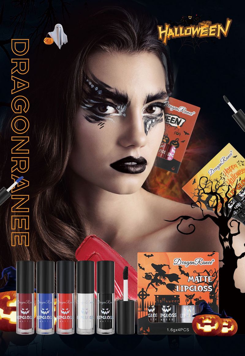 Lucidalabbra opaco e antiaderente in colori come il sangue, il bianco e il rosa, ideale per un trucco dark, perfetto per Halloween._voghion.com