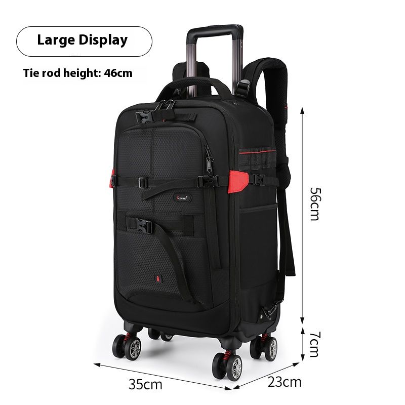 Camera Bag Waterproof Professional DSLR Suitcase Bag Video Photo Digital Camera Trolley Backpack On Wheels_voghion.com