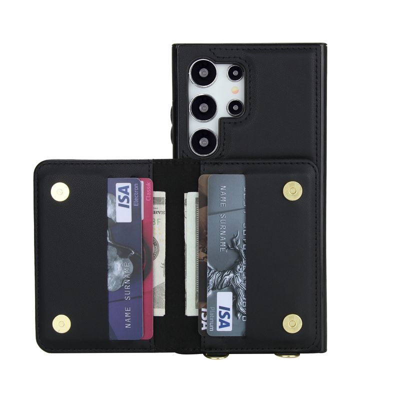 Magnetische portemonnee leren hoes voor Samsung Galaxy S25 Ultra S24 Plus S23 S22 S21 Crossbody RFID-blokkerende kaart_voghion.com