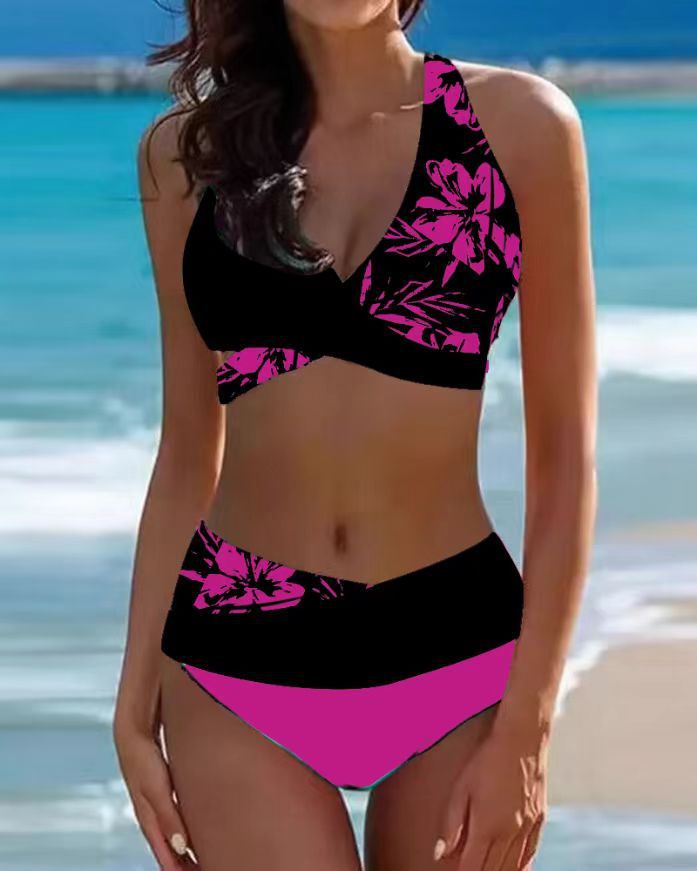 Dames sexy split cross bikini badpak bikini badpak dames _voghion.com
