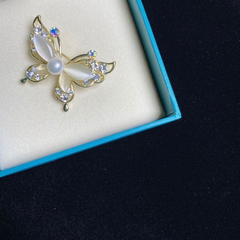 Broche papillon en perles de luxe exquise, broche légère et résistante, broche de costume rétro fritillaire_voghion.com