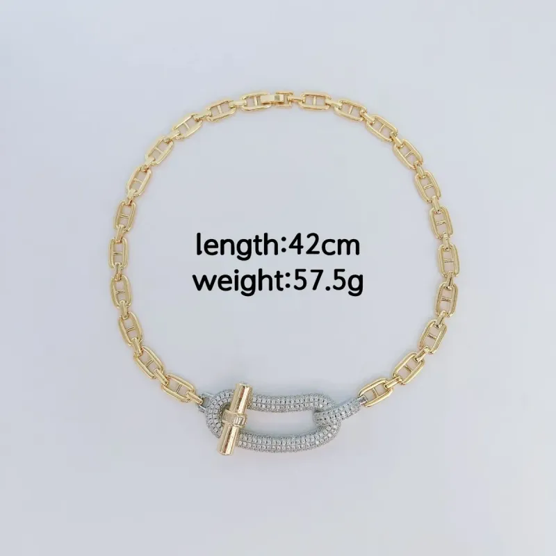 Conjunto de artesanato boutique Chain Heavy Industry: pulseira com nariz de porco, colar punk, anel, joias de designer originais._voghion.com