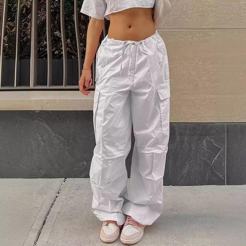 Pantalones deportivos holgados de estilo urbano para otoño, moda informal, de cintura baja, largos, de talla grande, adelgazantes, 2025_voghion.com