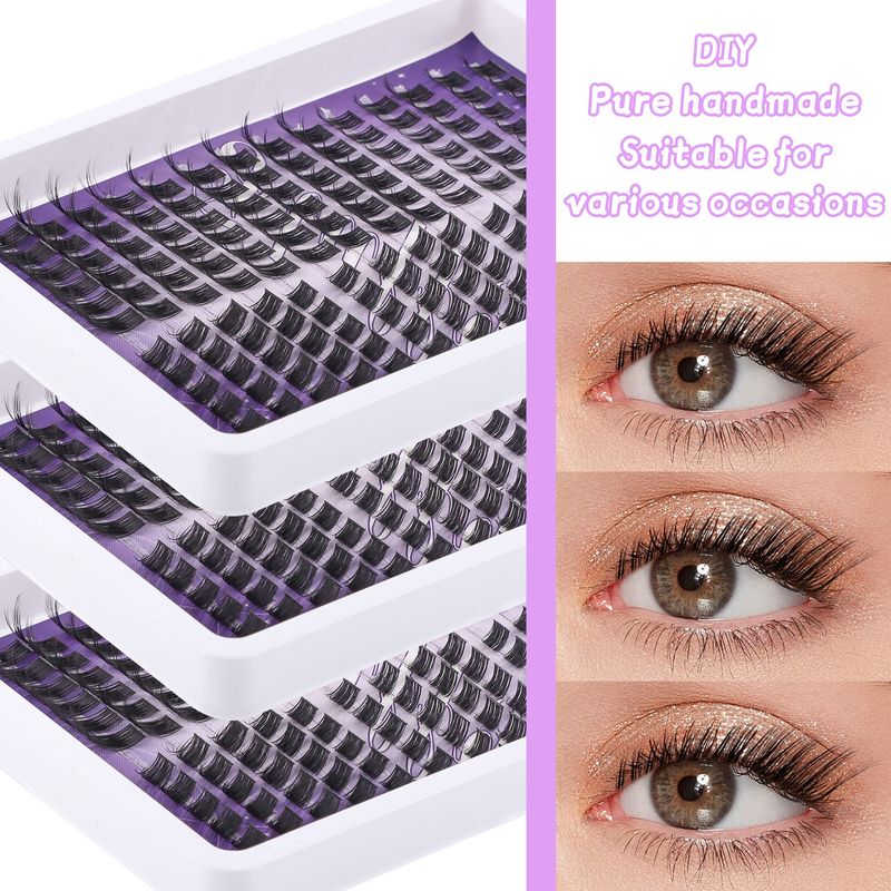 CMAYOME Cluster Lashes Kit - 8-16mm Flared C-Curve False Eyelashes For DIY Voluminous Look, Natural Wispy Fox Eye Effect_voghion.com