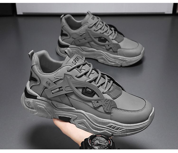 Herbst Neue atmungsaktive weiße Sneakers Herren Trendy Vielseitige, höhenverstärkende Sport- und Freizeitschuhe für den Laufsport_voghion.com