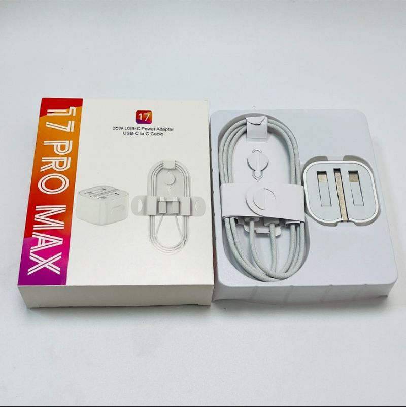 Kompatibel mit iPhone 15 Ladegerät Dual C-Apple 16-adriges geflochtenes Set EU-Standard-Schnellladekabel_voghion.com