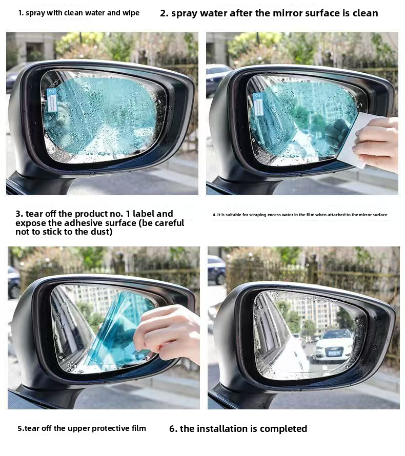 Rearview Reversing Mirror Reflective Car Anti-Fog Glass Window Rainy Day Film Anti-Glare_voghion.com