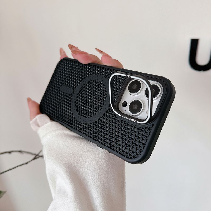 Phone Case & Covers High Grade Sense Of Dimensional Web Lens Holder Suitable For Iphone15/16promax Mobile Phone Case Breathable Heat Dissipation_voghion.com