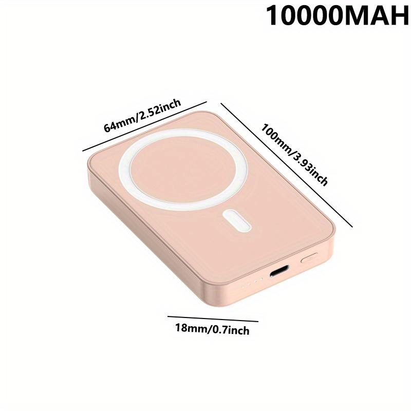1pc 5000/10000mAh Mobile Power Bank, PD20W Super Fast Charge, Magnetic Suction Wireless Charging Bank, Portable Phone_voghion.com