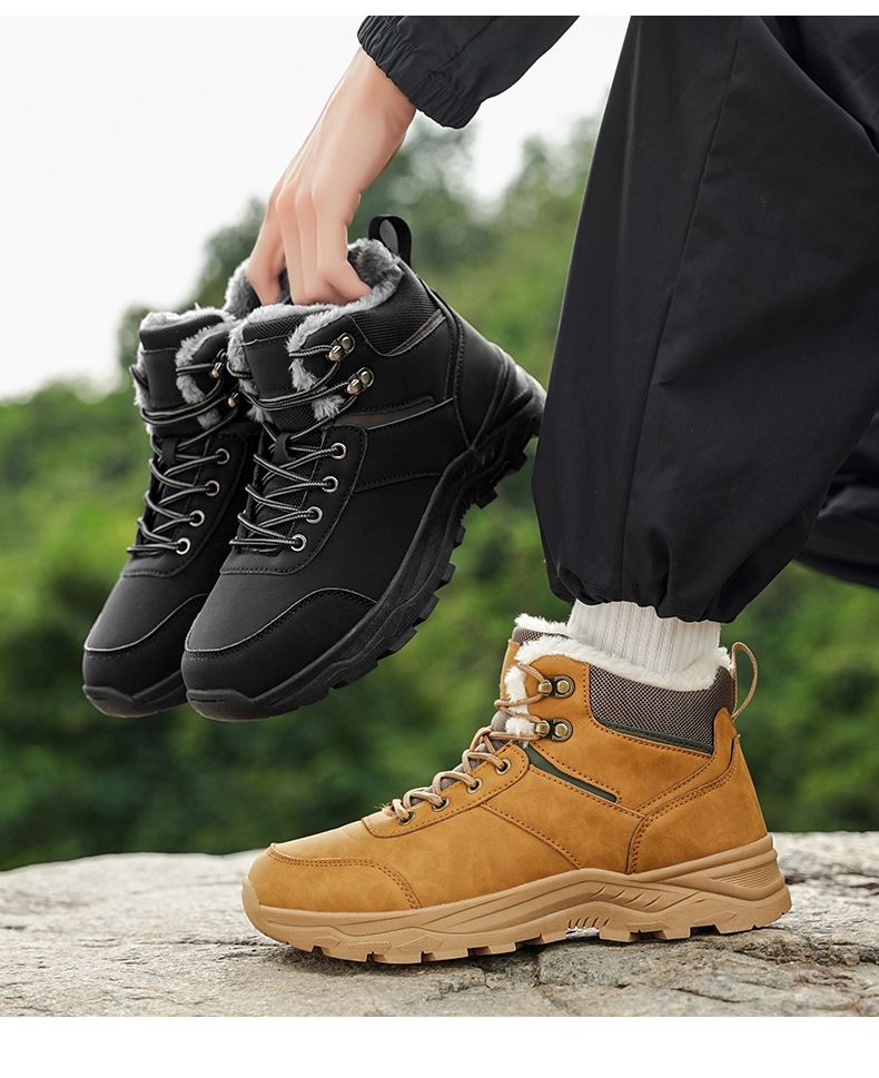 Winterschuhe aus Baumwolle, warme Herren-Schneestiefel, Outdoor-Wander- und Bergsteigerschuhe, kältebeständige Winterstiefel_voghion.com