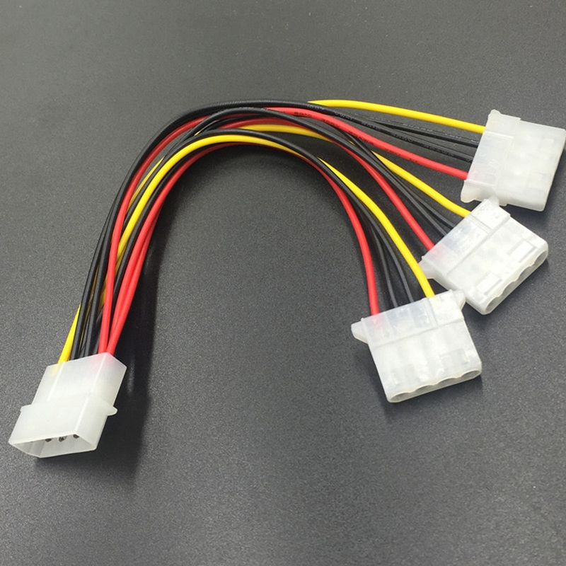20cm Big 4-pin 1-to-3 Male to Female IDE Molex Power Extension Cable Adapter Cord for Computer PC_voghion.com