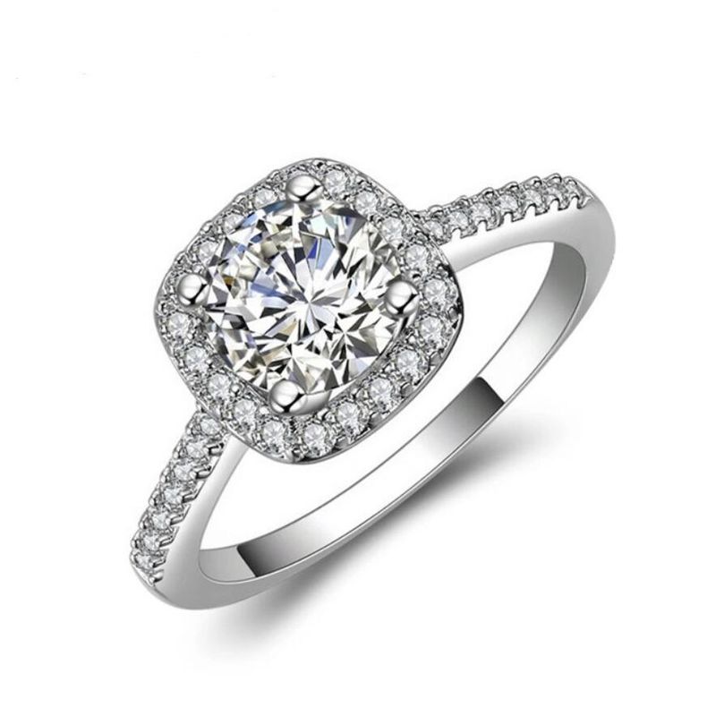 Klassischer High-End-Prinzessin-Quadrat-Taschen-Moissanite-Hochzeits-Verlobungsring für Frauen Valentinstag-Geschenkring_voghion.com