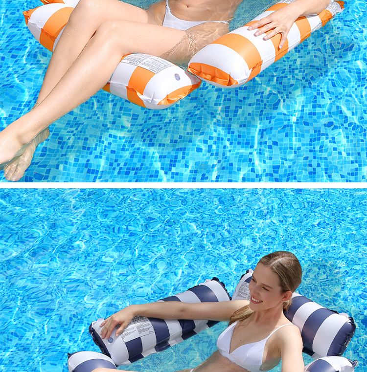 Inflatable Pool Lounge Chair With Armrests & Mesh Seat - Floating Water Hammock For Swimming Beach & Lake (Quick-Dry Heavy-Duty PVC Portable Design)_voghion.com