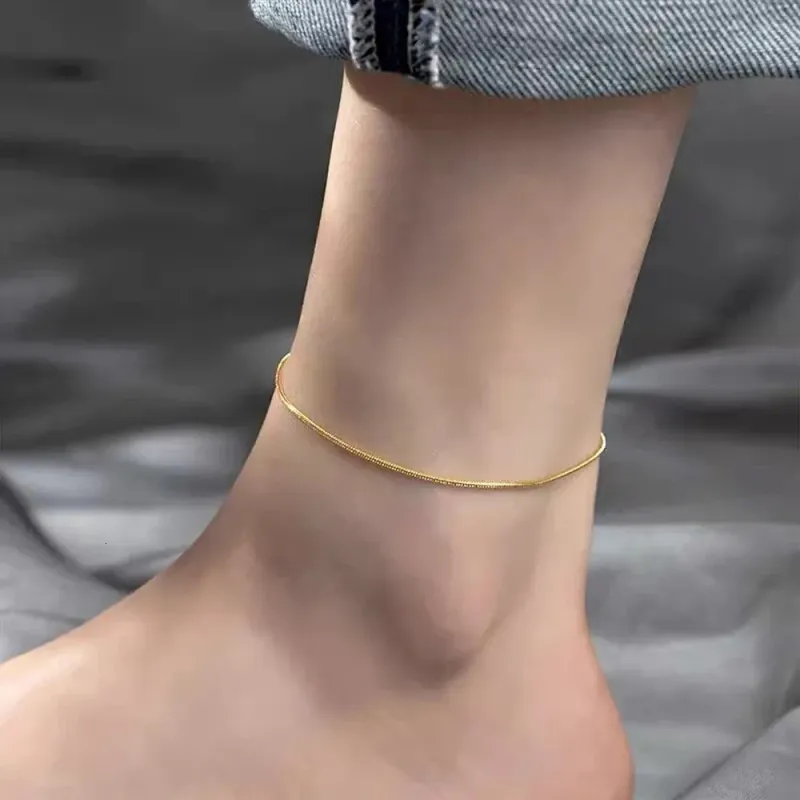 Stainless Steel Delicate Womens Anklet Gold Chain Bracelet Do Not Fade On The Legs 241210_voghion.com