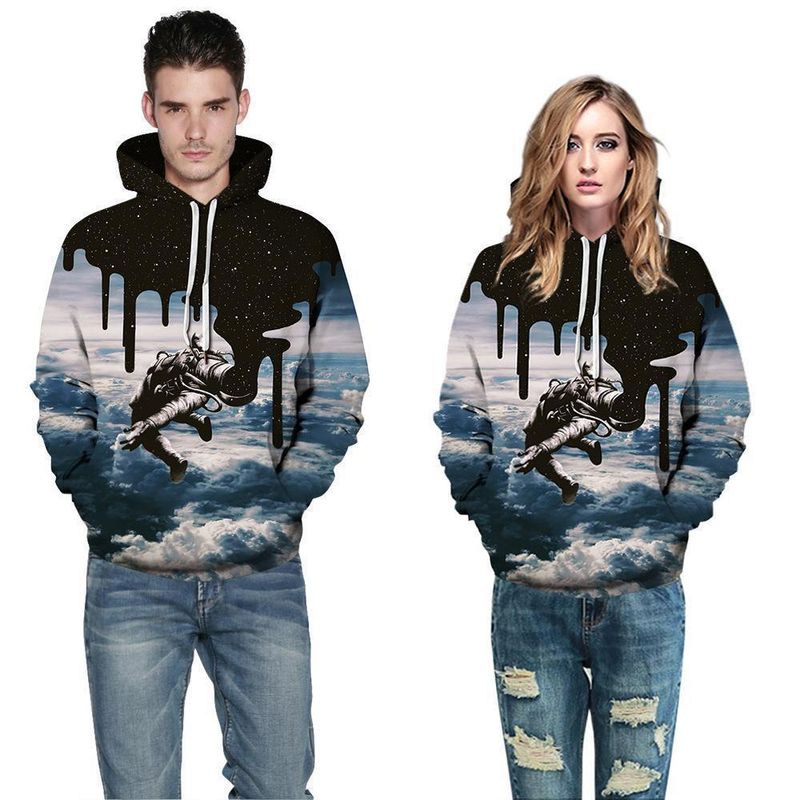Felpa con cappuccio e maniche lunghe da donna e da uomo, con stampa digitale 3D e teschio di Halloween, abbigliamento autunnale_voghion.com