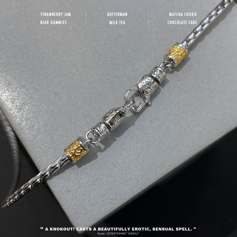 Tang Grass Pattern Double Button Head Dragon Bone Necklace For With Unique Design Sense Autumn/Winter Sweater Chain_voghion.com