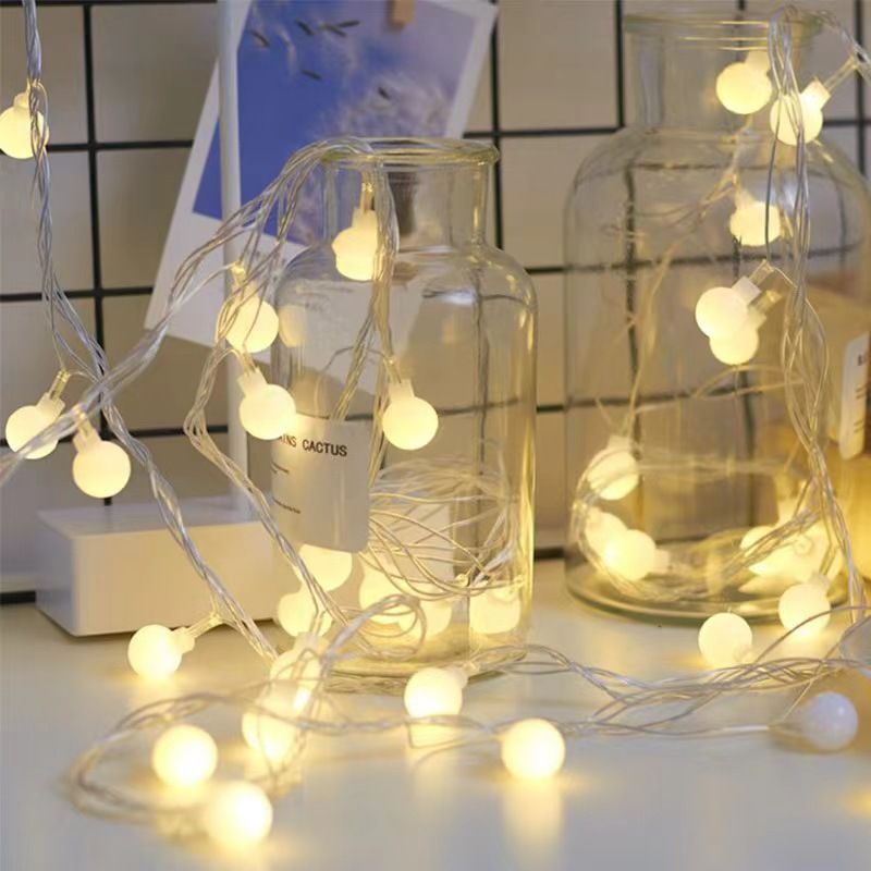 Little White Snowflake Bedroom Ball Pentagram Wholesale Christmas Bubble Atmosphere String LED Camping Col Light_voghion.com