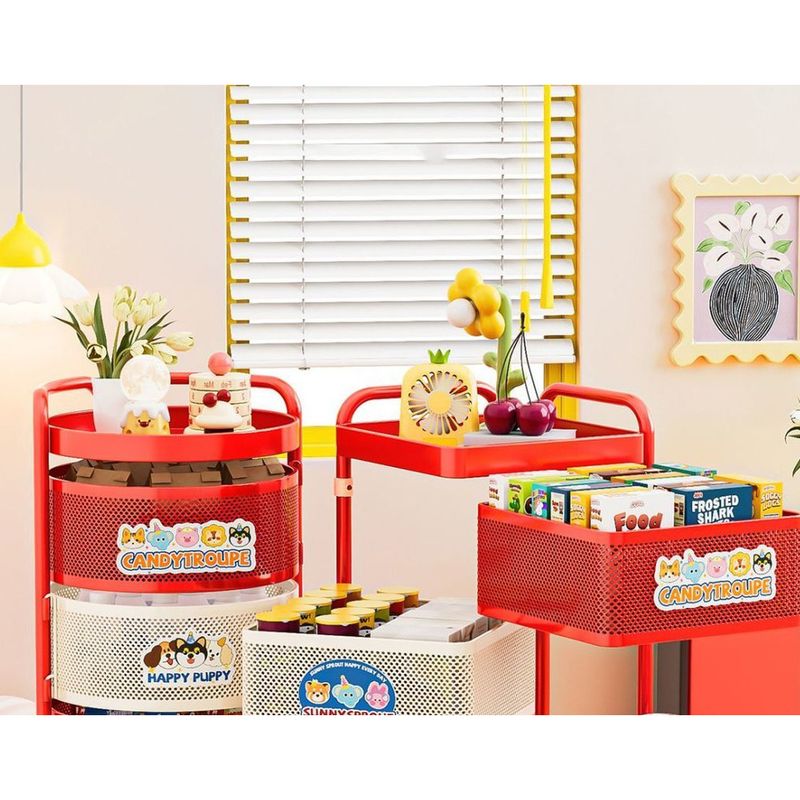 Dopamine Étagère de rangement multicouche pour cuisine et salon, rotative, sans installation, petit chariot, snack, jouet_voghion.com