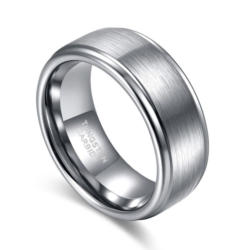 Vendita calda Tigrade Anello in carburo di tungsteno per uomo Fedi nuziali di fidanzamento 6/8mm Colore argento Marchio Design classico Incisione Anelli taglia_voghion.com