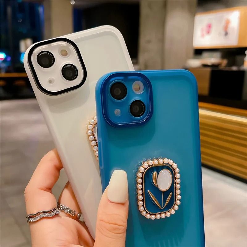 Per OnePlus Nord N20 5G N20SE N300 10T 11 12R 12 11R 10R Ace 2 Pearl Flower Stand Case Cover trasparente Bump_voghion.com