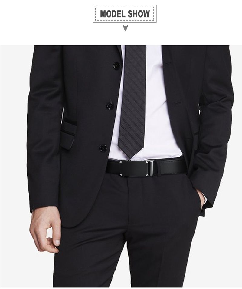 HOT Metal Automatic Buckle High Quality Leather Belts for Men Famous Brand Work Business Strap_voghion.com