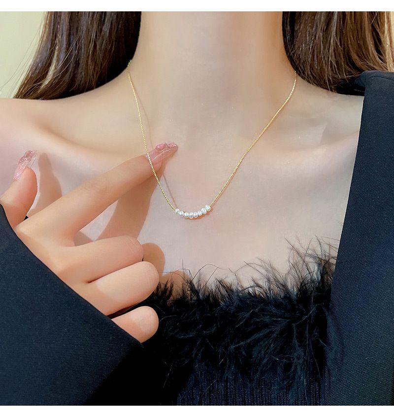 Barocke Perlenkette Damen Trendy Leichte Luxus Nischenkette Mode All-Match Halskette Kette_voghion.com