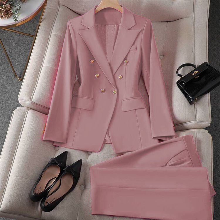 Women's Clothing Spring Red Suit Jacket Women's New Professional Temperament Commuter Small Fashion Suit Set_voghion.com