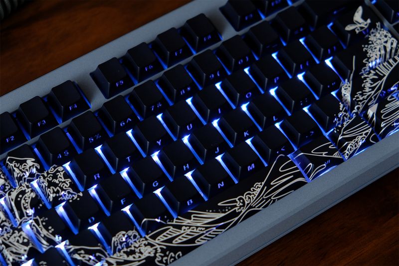 Keycap PBT transparente com gravação lateral Kanagawa por sublimação_voghion.com