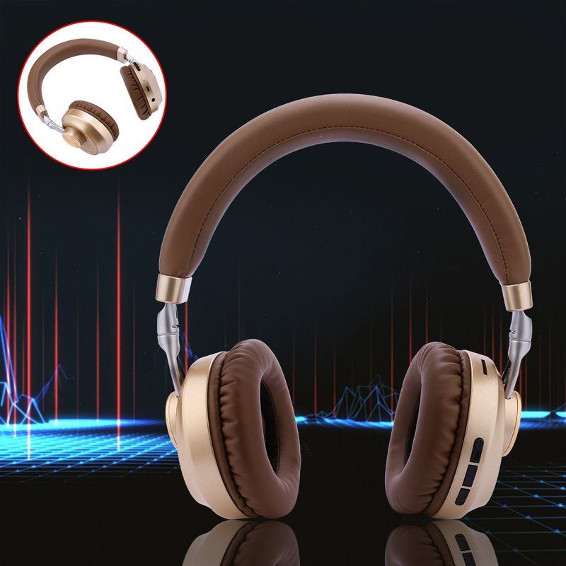 VJ083 Folding Wireless Headset Bluetooth Competitive Game Music Sports Plug Cartoon Wireless Headset(Gold)_voghion.com