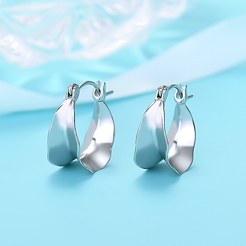 Sterling VENUS Sier Fashion Irregolarità Semplice Orecchio Fibbia Orecchini Gioielli da Donna Regali Anelli all'ingrosso_voghion.com