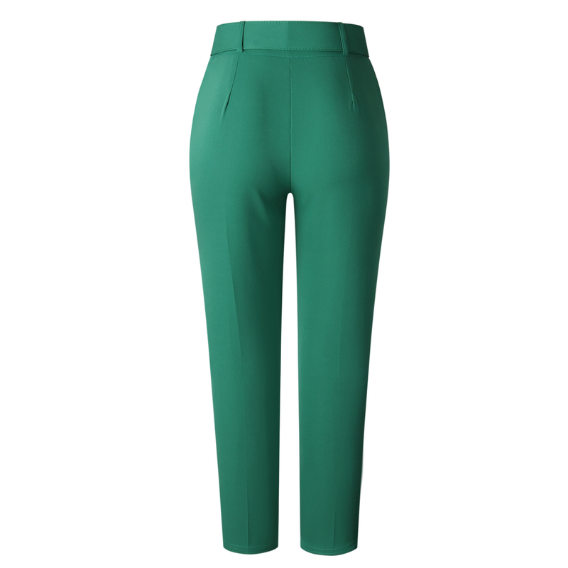 Freizeithose mit hoher Taille, Slim-Fit-Anzughose, Damenhose, Herbst-Berufshose_voghion.com