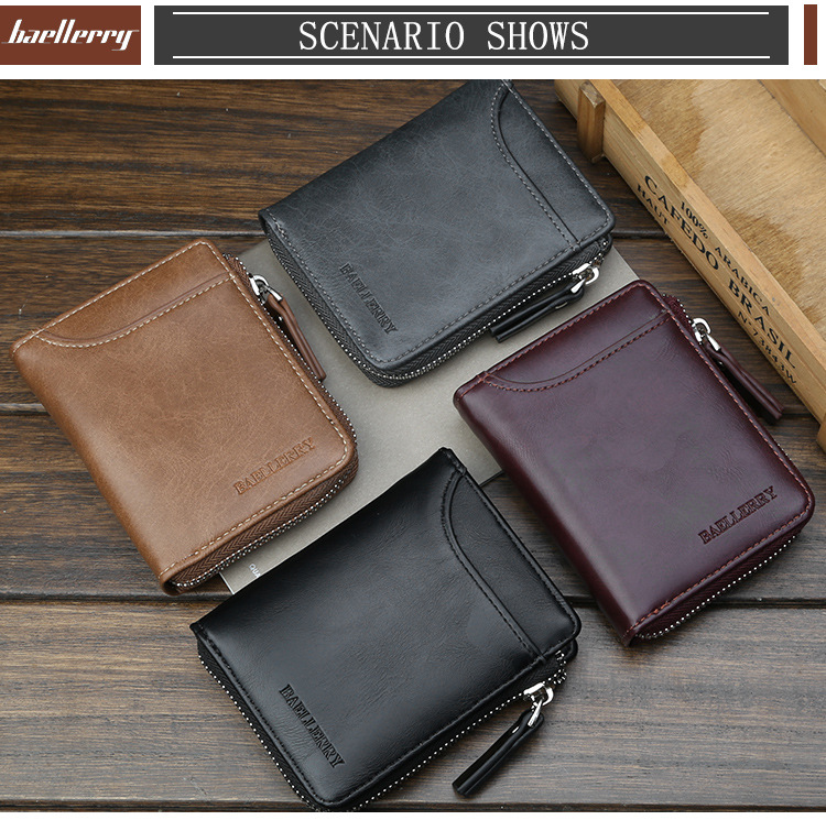 Baellerry Men's Short Wallet High-quality Zipper Multi-functional Wallet Large-capacity Multi-card Coin Purse_voghion.com