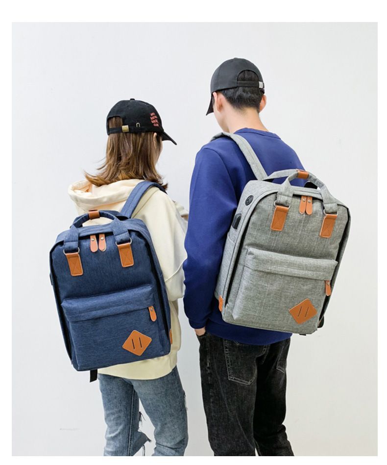 Women's Bags Large Capacity School Bag Computer Bag Multi Pocket USB Backpack Three Piece Set Simple Casual Business Backpack Multi Function_voghion.com
