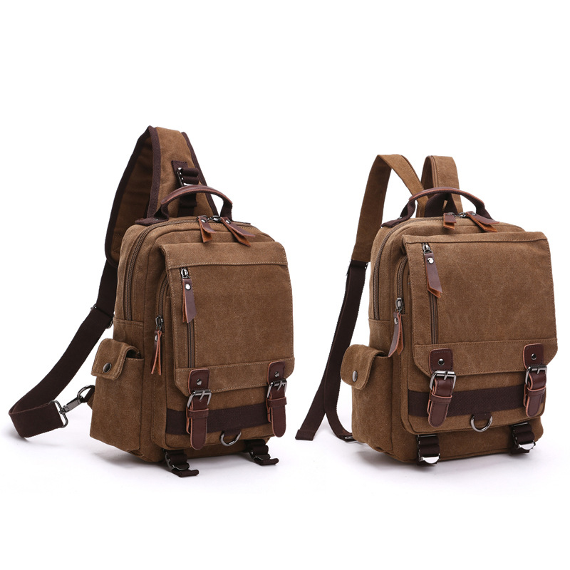 Zaino in tela alla moda, zaino diagonale da viaggio all'aperto, adatto per uomini e donne, borsa a tracolla, zaino_voghion.com