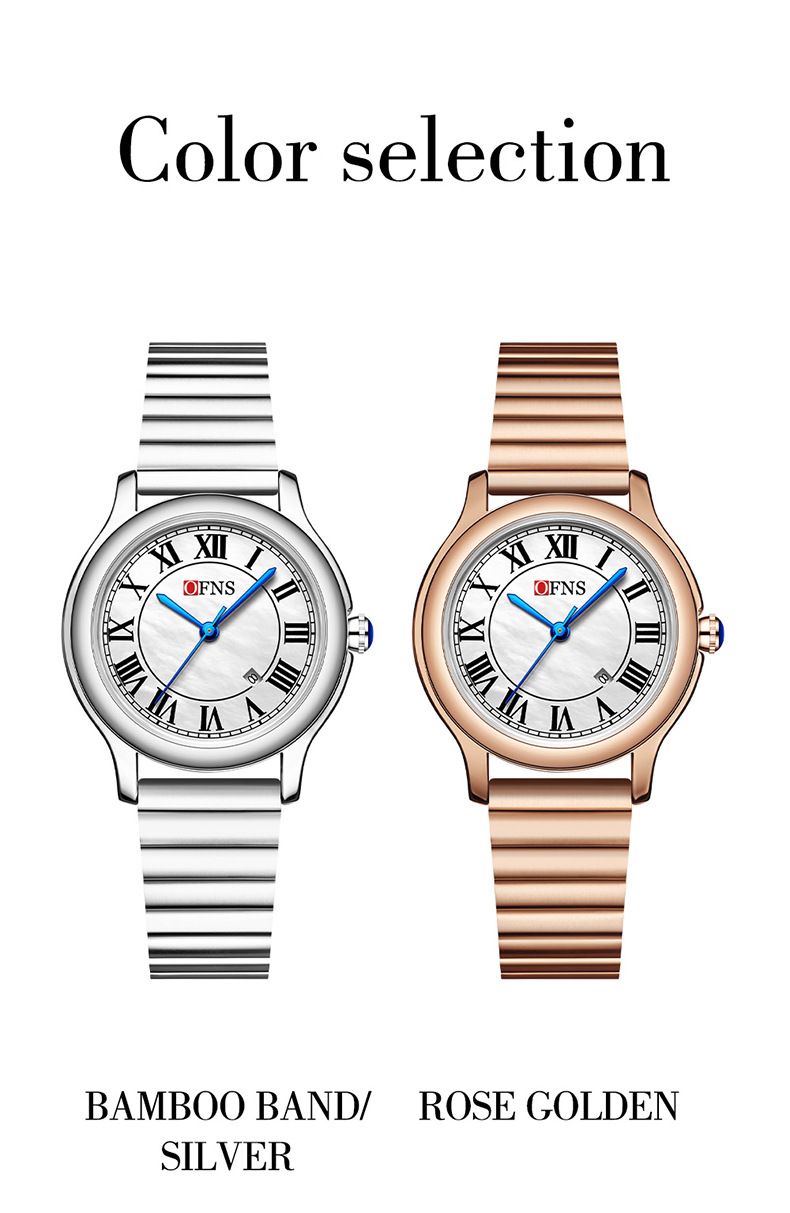 Women's Watch Retro Scale Light Luxury Women's Watch Round Waterproof Calendar Quartz Watch_voghion.com