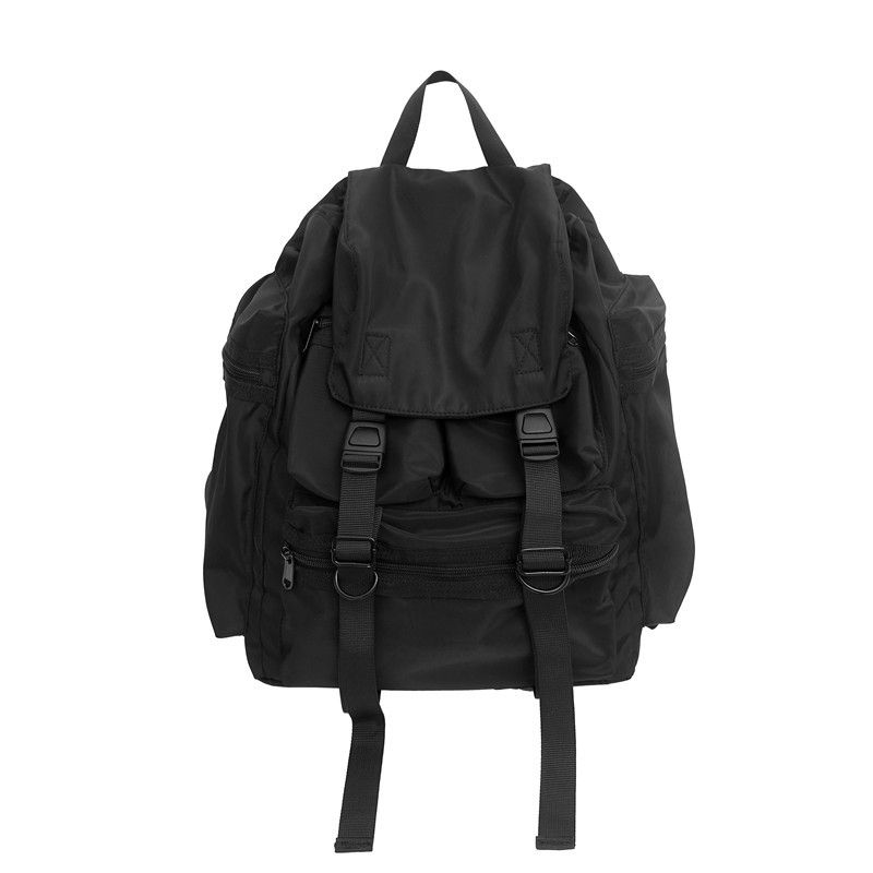 Mochila de viaje moderna, funcional, de gran capacidad, para senderismo al aire libre, para hombres, estudiantes universitarios, mochila escolar negra._voghion.com