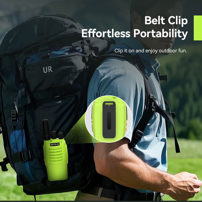 Retevis H777 Green Walkie Talkie 2Pcs Portable PMR446 FRS Two-way Radio Long Range VOX Type-C Walkie-Talkie For Camping_voghion.com