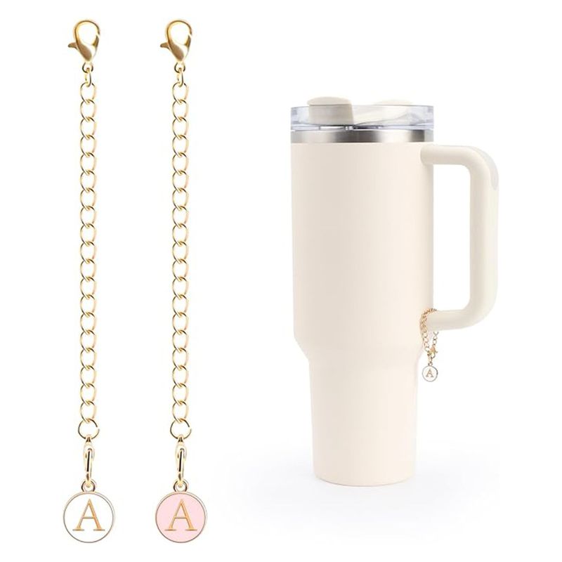 Chaîne d'accessoires de tasse avec fermoir à homard suspendu, chaîne de lettres anglaises, pendentif de bijoux mignon_voghion.com