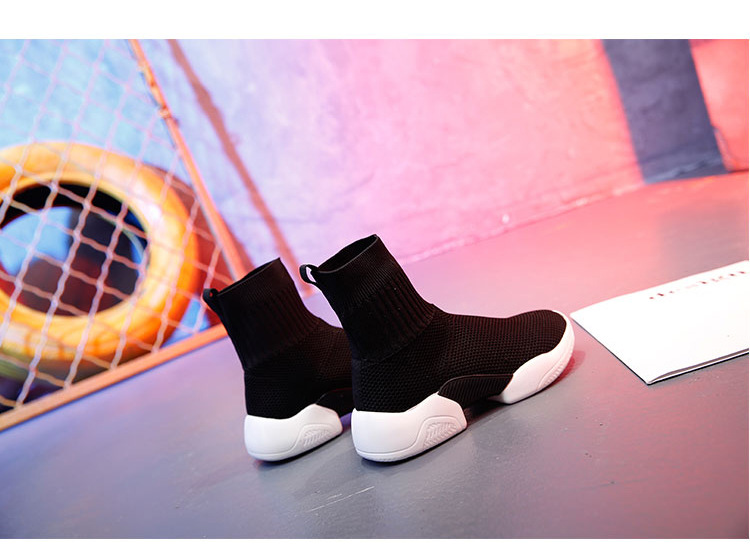 Elastic sock shoes women's 2022 spring new INS influencer Korean version of ulzzang casual sneakers flying woven sock boots_voghion.com