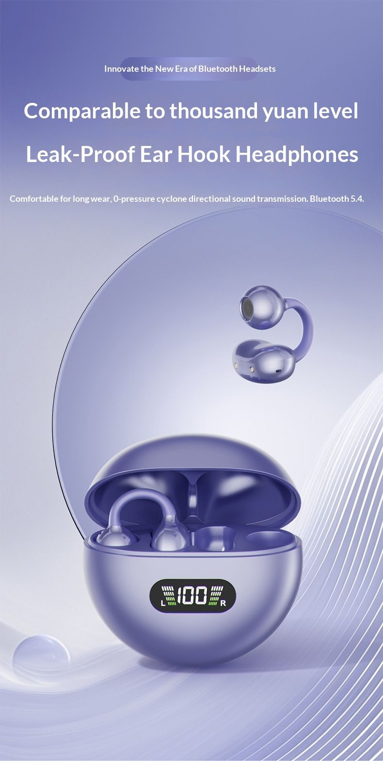 Nouveaux écouteurs Bluetooth Q71 non intra-auriculaires Réduction efficace du bruit Faible latence Qualité sonore sans perte Conduction osseuse_voghion.com